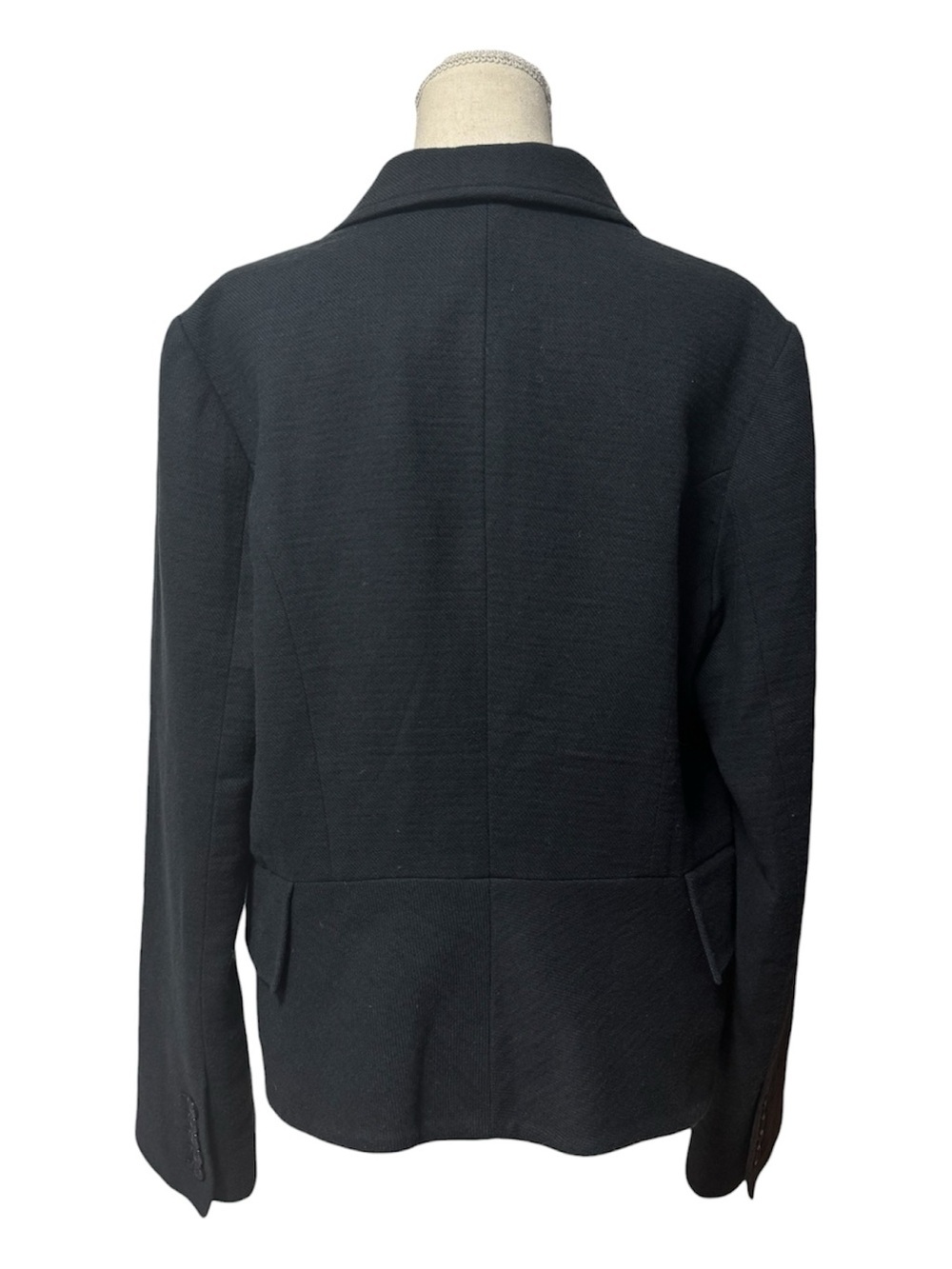 071 HOLT RENFREW Women's Cotton-Wool Blend Twill Blazer - Navy Blue, Sz 14 - Picture 4 of 11